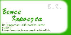 bence kaposzta business card